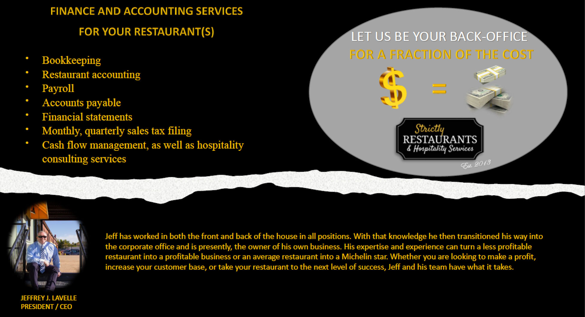 Restaurant Finance and Business Operational Services, by Strictly Restaurants